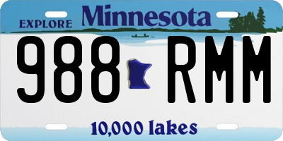 MN license plate 988RMM