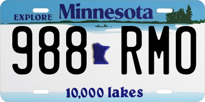 MN license plate 988RMO