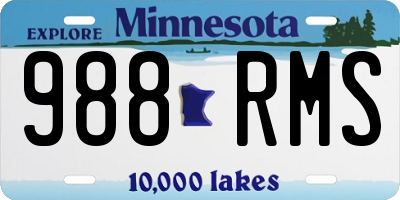 MN license plate 988RMS
