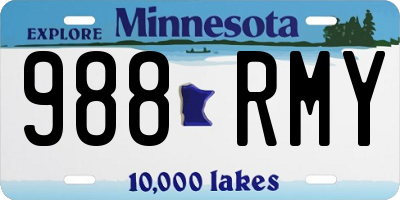 MN license plate 988RMY