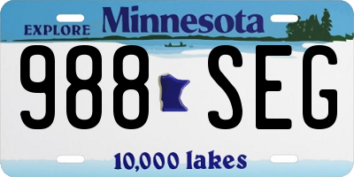 MN license plate 988SEG