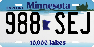 MN license plate 988SEJ