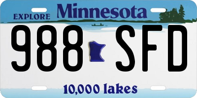 MN license plate 988SFD