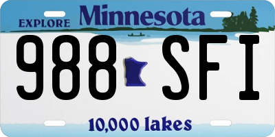 MN license plate 988SFI