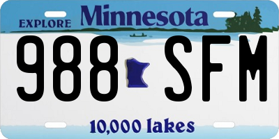 MN license plate 988SFM