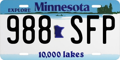 MN license plate 988SFP