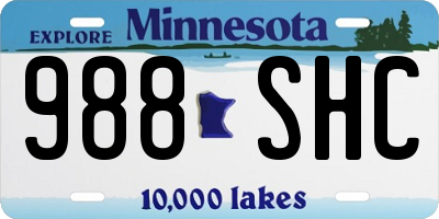 MN license plate 988SHC