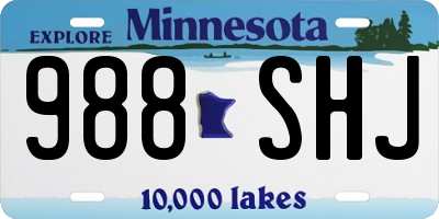 MN license plate 988SHJ