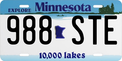 MN license plate 988STE