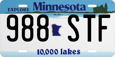 MN license plate 988STF