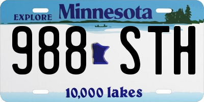 MN license plate 988STH