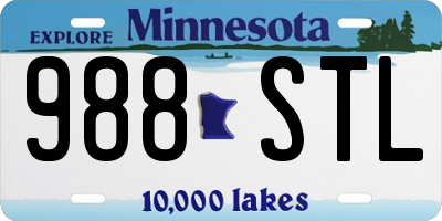MN license plate 988STL
