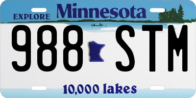 MN license plate 988STM