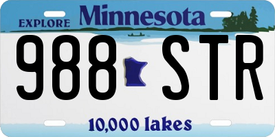MN license plate 988STR
