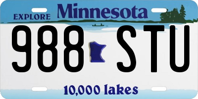 MN license plate 988STU