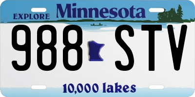 MN license plate 988STV