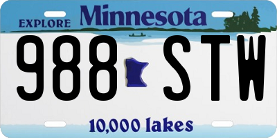 MN license plate 988STW