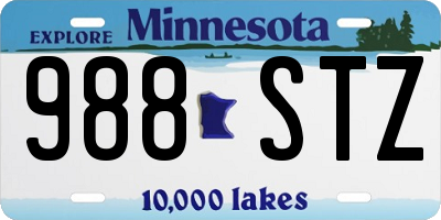 MN license plate 988STZ
