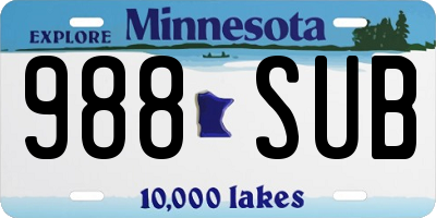MN license plate 988SUB
