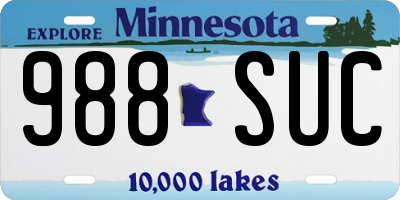 MN license plate 988SUC