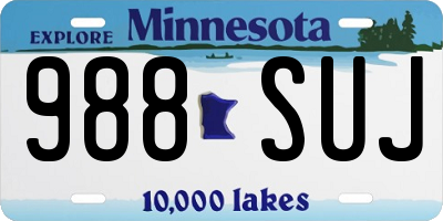 MN license plate 988SUJ