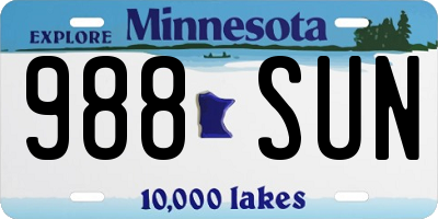 MN license plate 988SUN