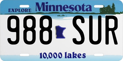 MN license plate 988SUR