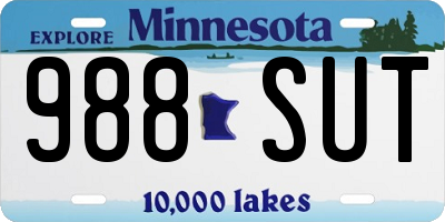 MN license plate 988SUT