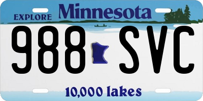 MN license plate 988SVC