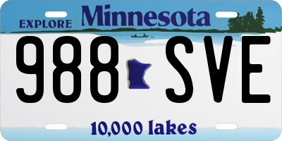 MN license plate 988SVE