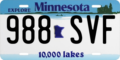 MN license plate 988SVF