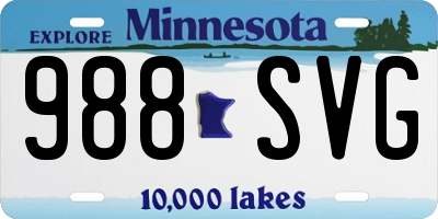 MN license plate 988SVG