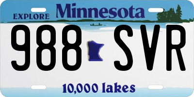 MN license plate 988SVR