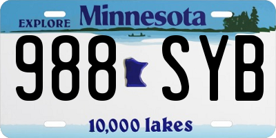 MN license plate 988SYB