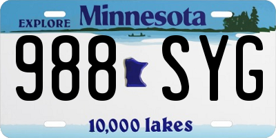 MN license plate 988SYG