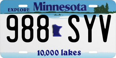 MN license plate 988SYV