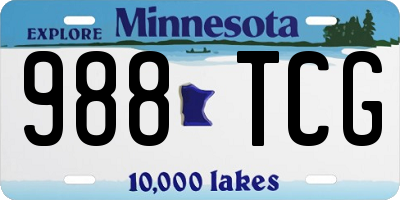 MN license plate 988TCG