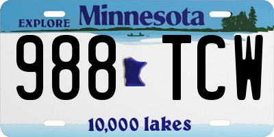 MN license plate 988TCW