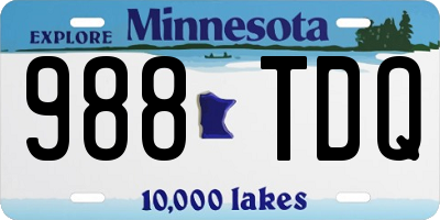 MN license plate 988TDQ