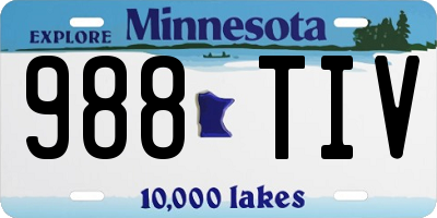 MN license plate 988TIV