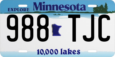 MN license plate 988TJC