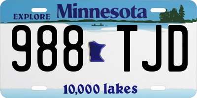 MN license plate 988TJD