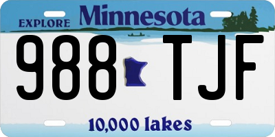 MN license plate 988TJF