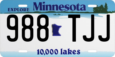 MN license plate 988TJJ