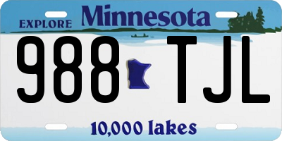 MN license plate 988TJL