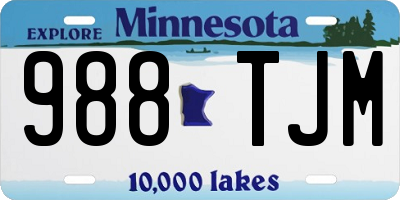 MN license plate 988TJM