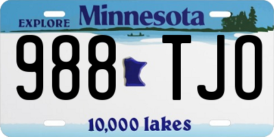 MN license plate 988TJO