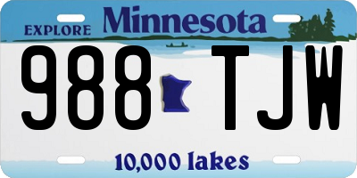 MN license plate 988TJW