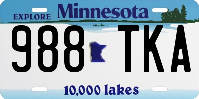 MN license plate 988TKA