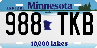 MN license plate 988TKB